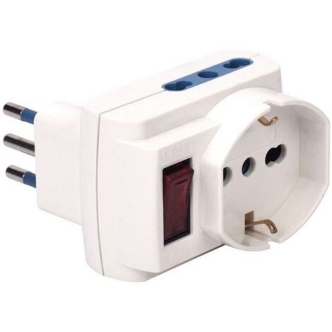 Adattatore Multisize PP238 con Spina 10A prese Pluristandart Bianco