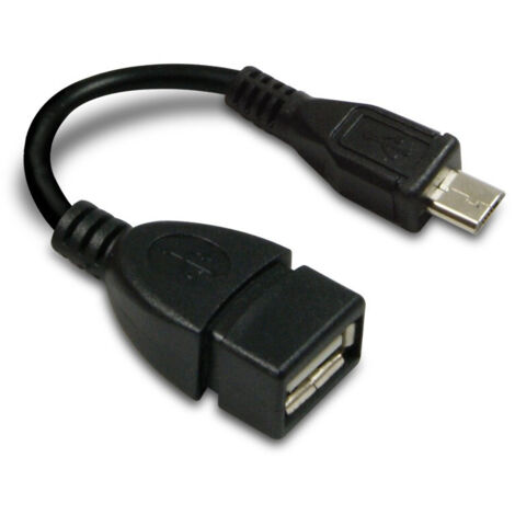 Adattatore OTG Micro-USB mas / USB-A Fem - Nero