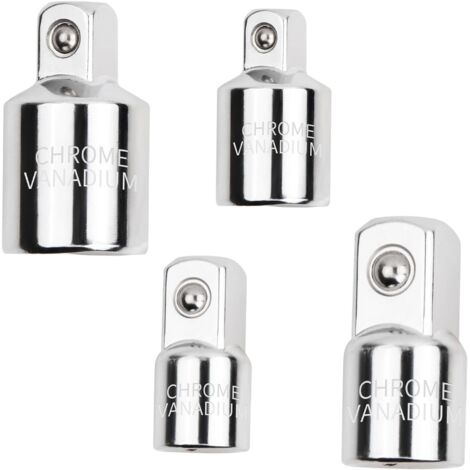 Adattatore per bussola da 4 pezzi, adattatore per bussola a cricchetto, da 1/4" a 3/8", da 3/8" a 1/4", da 3/8" a 1/2", adattatore per bussola da 1/2" a 3/8", set di incrementi e riduttori da 1/2" a 3