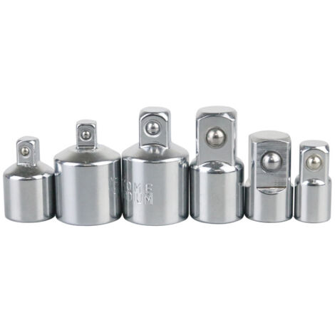 Adattatore per bussola da 6 pezzi, adattatore a cricchetto, adattatore per bussola, adattatore per bussole e punte da 1/4" a 3/8", da 1/2" a 3/8", da 3/8" a 1/4", da 3/8" a 1/2", da 1/2" a 1/4", da 1/