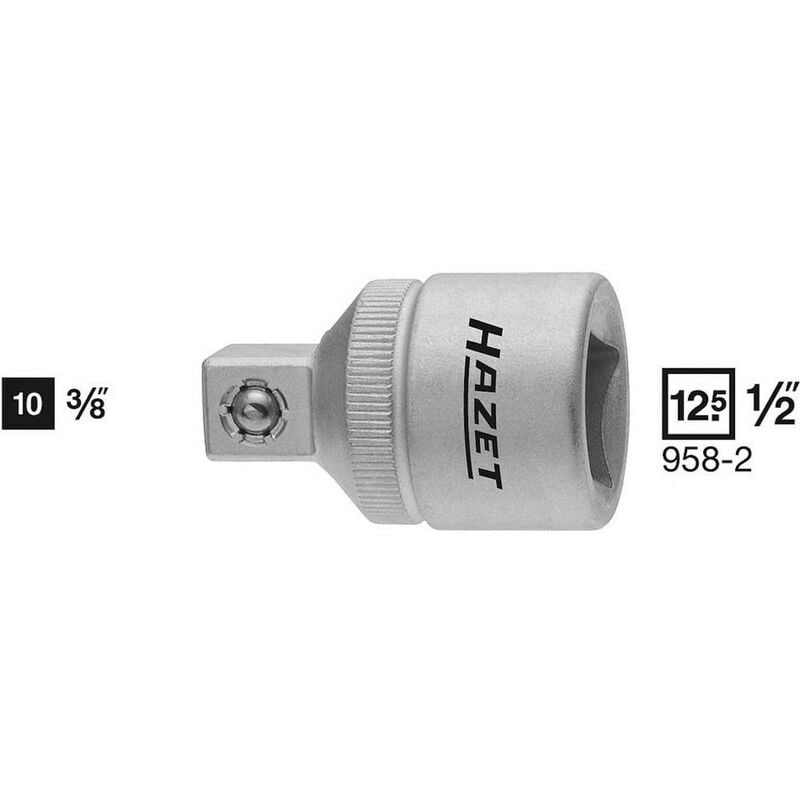 Image of Hazet - Adattatore per bussole Impronta (cacciavite) 1/2 (12.5 mm) Forza 3/8 (10 mm) 36 mm 958 958-2
