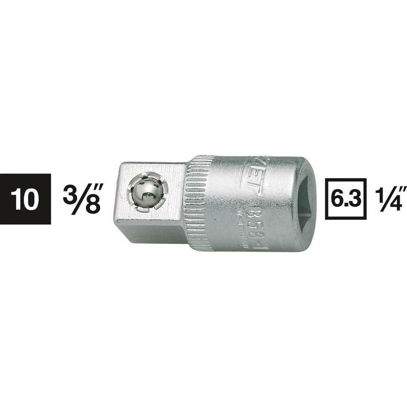 Image of Hazet - Adattatore per bussole Impronta (cacciavite) 1/4 (6.3 mm) Forza 3/8 (10 mm) 26.5 mm 858-1 858-1