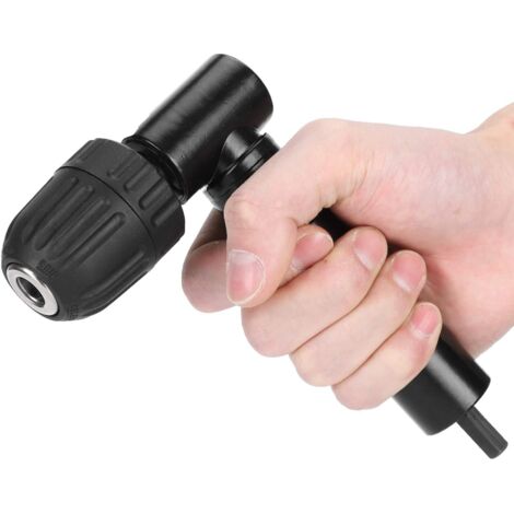 Adattatore per punta da trapano ad angolo retto nero, guida di foratura a 90 gradi, utensili per mandrino, accessori per lucidatura