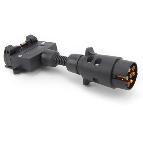 Adattatore per rimorchio da spina maschio rotonda a 7 pin a presa femmina piatta per roulotte