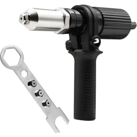 Adattatore per rivettatrice elettrica, connettore a testa cilindrica, utensili professionali, giunzione dado, foratura, rivettatura, rivettatrice, inserimento rivetti, fissaggio per avvitatori a batte
