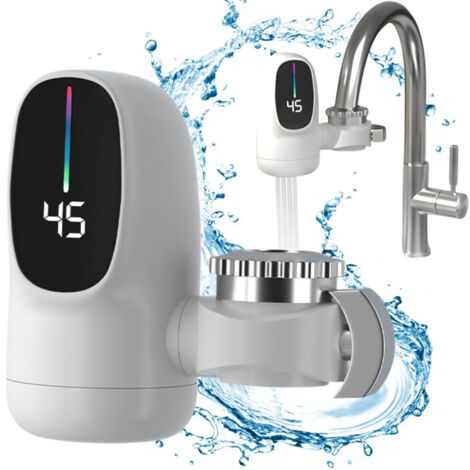 Adattatore per rubinetto da cucina, scaldabagno elettrico istantaneo, riscaldamento rapido, display digitale, adatto per bagno e lavandino.