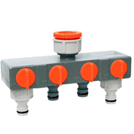 Adattatore per rubinetto da giardino a 4 vie con connettori rapidi 19 mm 3/4" EDM