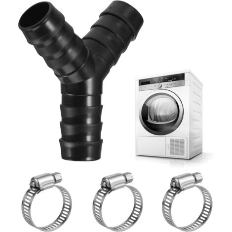 Adattatore per scarico lavatrice e lavastoviglie in 2 pezzi, raccordi per tubi flessibili a Y a 3 vie, accessori per il collegamento del tubo flessibile di scarico, 16-27 mm