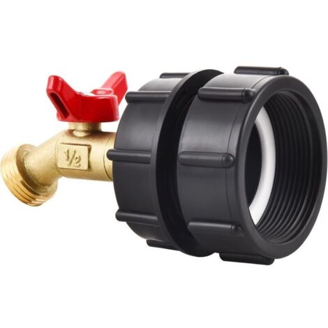 Adattatore per serbatoio con filettatura fine da 2", raccordi per serbatoio IBC da 60 mm, ingresso NPT maschio da 1/2" × filettatura GHT maschio da 3/4", connettore per tubo da giardino per la sostitu