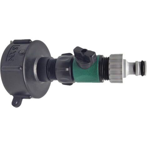 Adattatore per tubo flessibile dell'acqua IBC, per serbatoio dell'acqua IBC S60X6 con rubinetto per irrigazione agricola, giardino, balcone/testa del nipplo S606 con valvola