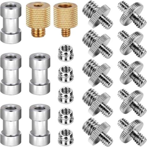 AAMUNPA Adattatore per vite della fotocamera da 22 pezzi, adattatore per filettatura del treppiede da 1/4 a 3/8 per flash, convertitore per treppiede e monopiede per fotocamera.