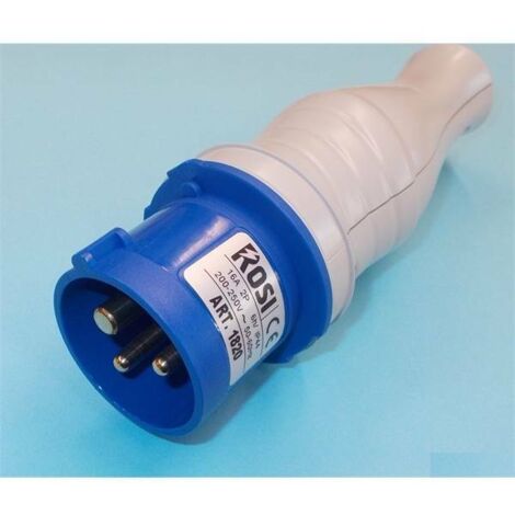 Adattatore Plug Shell, da spina schuko 16A a spina industriale 230V 2P, IP44, senza contatto di terra - Rosi 1820