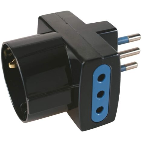 ADATTATORE PLURISTANDARD CON SPINA 10A 2P + T