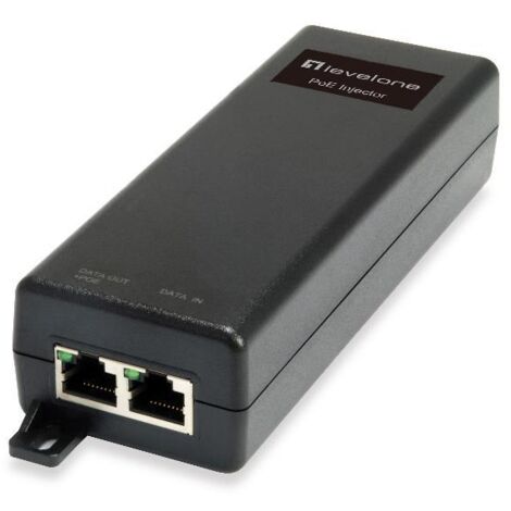 Adattatore PoE Gigabit Level One con Alimentazione e Trasmissione Dati tramite Cavo Unico fino a 100m, 30W, Nero per POI 3000