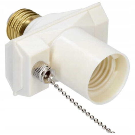 Adattatore portalampada E27 con interruttore e catena Bianco