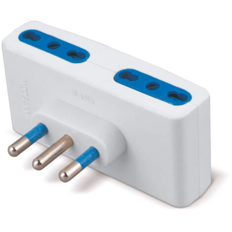 Adattatore quadruplo Elettrocanali bianco spina 16 a.