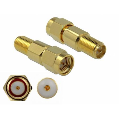Adattatore RF Oro 50 Ohm SMA RP-SMA 25,6 mm