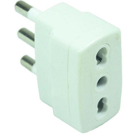 Adattatore riduzione 2p+t bianca - spina 16a e presa 10/16a bianca - 20 pz