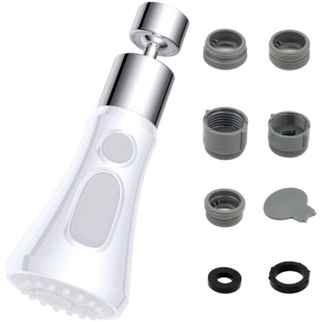 Adattatore rubinetto, FM22-G1/2 Adattatore per doccetta rubinetto cucina con 5 adattatori in plastica, Adattatore rubinetto europeo/UK