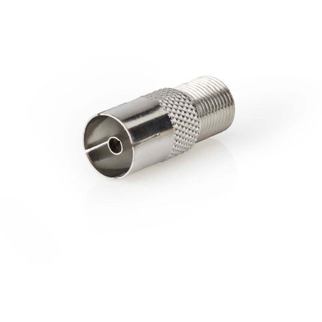 Adattatore satellite e antenna f femmina iec coax femmina nichelato 75 ohm diritto metallo argento 1 pz scatola