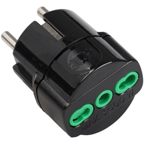 Adattatore Schuko 10/16A+T Nero          81091 Fme