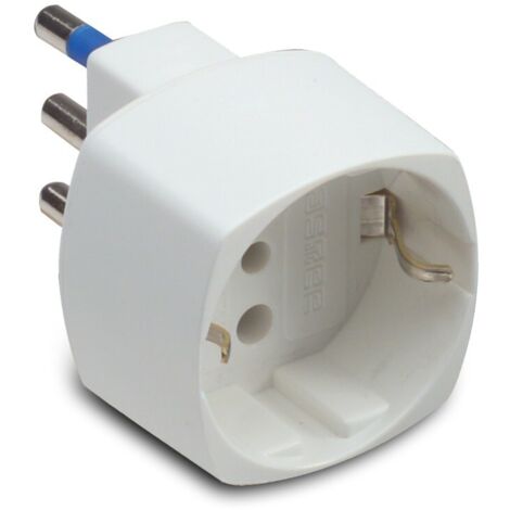 Adattatore Schuko 16A+T Bianco C.Sicurezza ( MASTER cod. 05821 )
