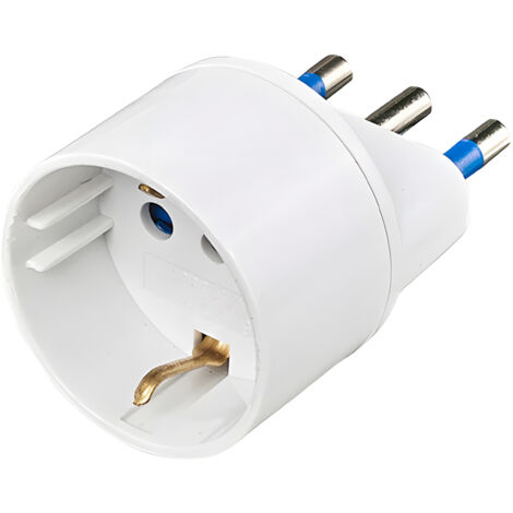 Adattatore Schuko Presa 2p+T Spina S17 16a 250v Bianco