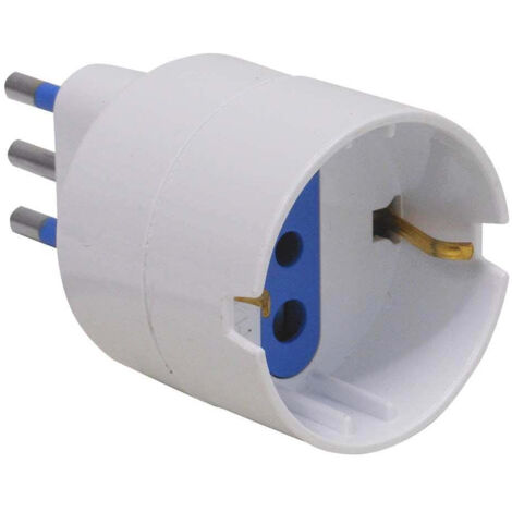 ADATTATORE SEMPLICE IN BLISTER 2P+T spina 10A/ presa schuko 10A Globex