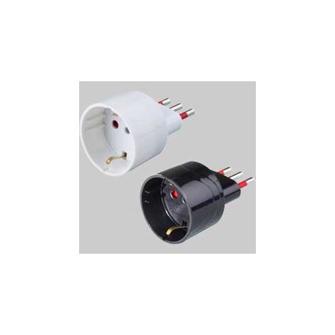 Adattatore semplice schuko 10a rosi 2p+t - prese 10 2p+t, col. bianco