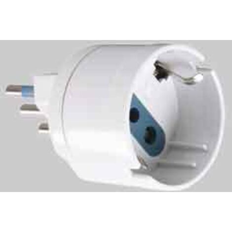 ADATTATORE SEMPLICE SCHUKO/BIVALENTE 10A IDEAL STAR spina 10A 2P+T  - presa 10A 2P+T