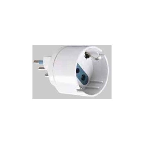Adattatore semplice schuko/bivalente 10a ideal star spina 10a 2p+t  - presa 10a 2p+t IDEAL STAR