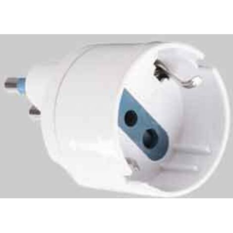 ADATTATORE SEMPLICE SCHUKO/BIVALENTE 16A IDEAL STAR spina 16A 2P+T  - presa schuko 10A 2P+T