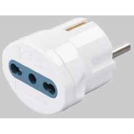 ADATTATORE SEMPLICE SCHUKO/BIVALENTE IDEAL STAR spina schuko 10A 2P+T - presa 10/16A 2P+T