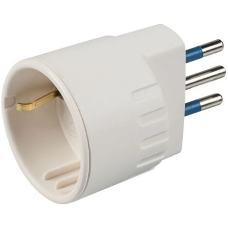 adattatore spina 10 a e presa tedesca poly pool 2p+t bianco