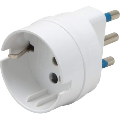 Adattatore spina 16 a 2 p + t/ prese schuko 10 a 2 p + t bianco