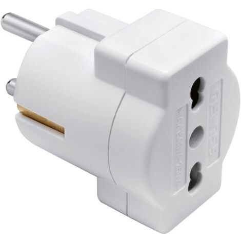 Adattatore Spina 2P+T 16A Tedesca Bipasso U. Biv. ( Gewiss Cod. Gw28415 )