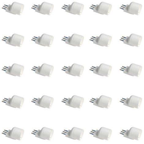 Adattatore Spina Elettrica Angolare 2P+T 10A con 1 Presa Standard Italiana 10A / Schuko 16A Laterale Salvaspazio