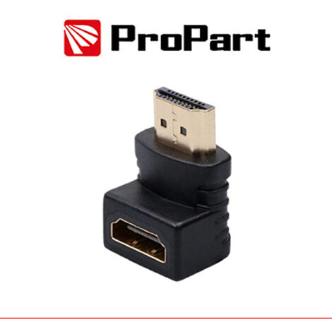 Adattatore Spina HDMI (19PIN) – Presa HDMI (19PIN) 90° dorat