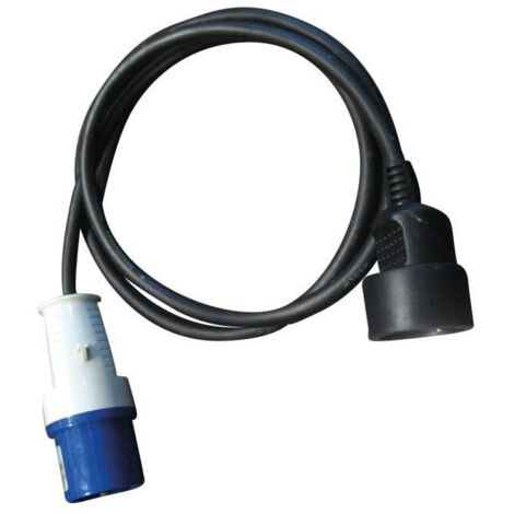 Adattatore - Spina maschio CEE P17 a presa femmina tipo Schuko - 220 V - 16 A - 40 cm