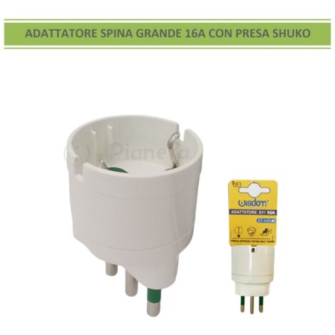 Adattatore spina S17 16A 2P/T Presa P30 bianca