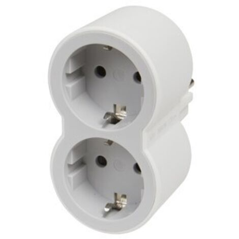 ADATTATORE STANDARD 2X2P+T FRONTALE BIANCO/GRIGIO - 16 A