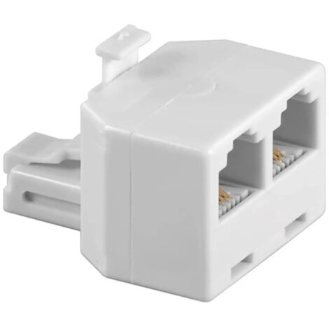 adattatore T isdn tripla telefonica da spina a 2 x presa rj11 6p4c