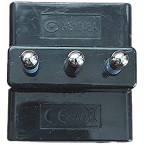Adattatore Tripla con Spina 16A 2P+T 1 Presa Ita 10A / Schuko 16A e 2 Prese Bipasso 10/16A Colore nero