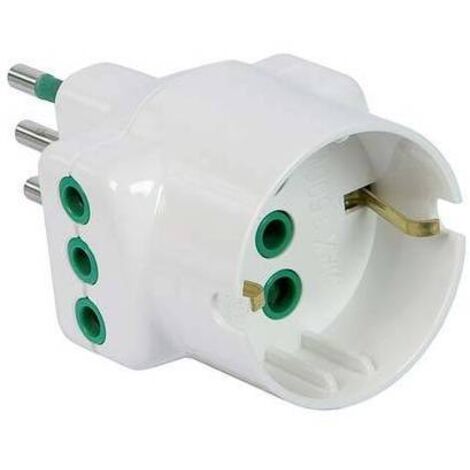 ADATTATORE TRIPLO 10A - 10A + SCHUKO GARANTI