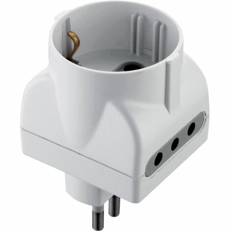 Adattatore Triplo 10A-2Pr.10A+1 Sc.Bia - 25 Pz