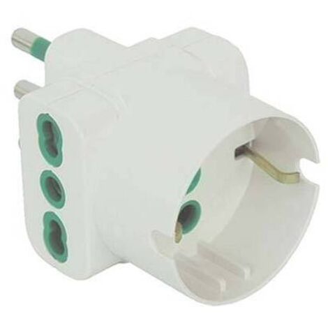 ADATTATORE TRIPLO 16A- 16A BIPASSO +SCHUKO GARANTI