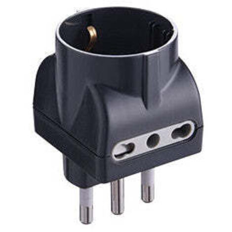ADATTATORE TRIPLO 16A 2PR BIP E SCHUKO NERO FIG.11