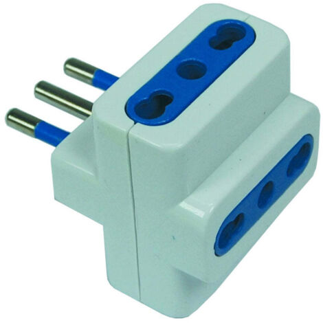 Adattatore triplo 2p+t bianco - spina 16a prese 10/16a bianco - 20 pz