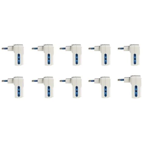 Adattatore Triplo con Interruttore Spina 10A con 3 Prese Bipasso 10A/16A 250V Max 1500W Autoprotezione Sovraccarico Bianco