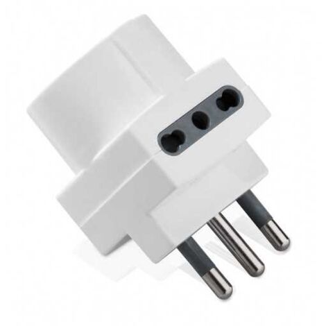 Adattatore Triplo Presa Schuko + 16A Bipasso P17/11 - Spina 16A S17 Bianca